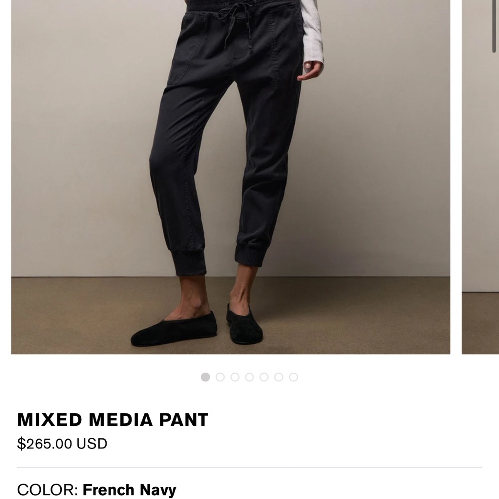 James Perse French Navy Mixed Media Pant